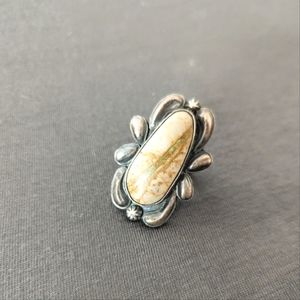 Sterling silver and genuine turquoise LARGE southwest style ring size 8.5